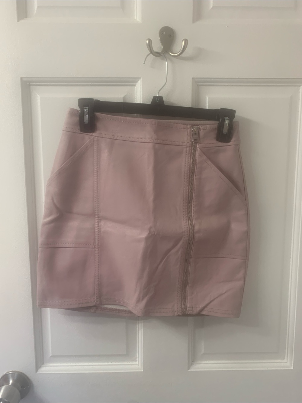 Express Blush Faux-Leather Mini Skirt